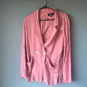 Lulus pink linen blazer